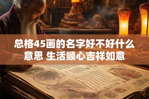 总格45画的名字好不好什么意思 生活顺心吉祥如意