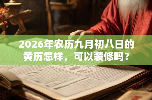 2026年农历九月初八日的黄历怎样，可以装修吗？