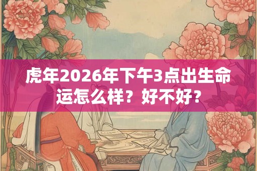 虎年2026年下午3点出生命运怎么样？好不好？