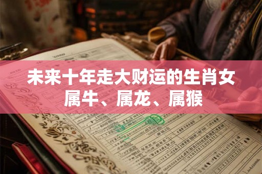 未来十年走大财运的生肖女 属牛、属龙、属猴