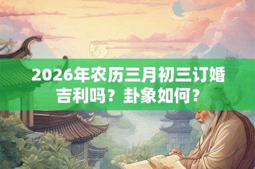 2026年农历三月初三订婚吉利吗？卦象如何？