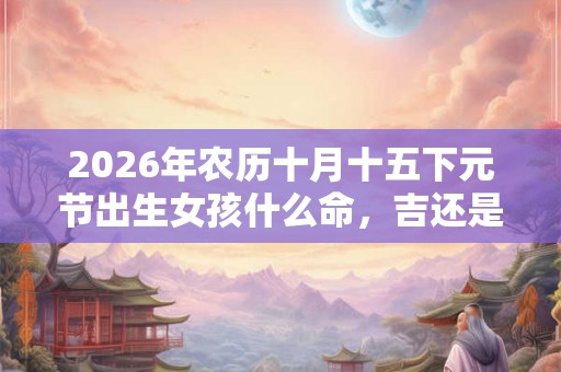 2026年农历十月十五下元节出生女孩什么命,吉还是凶? 2026年农历十月十五下元节出生女孩什么命,吉还是凶?