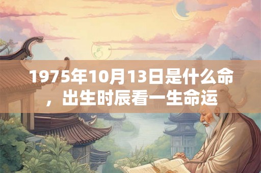 1975年10月13日是什么命,出生时辰看一生命运 1975年10月13日是什么命,出生时辰看一生命运
