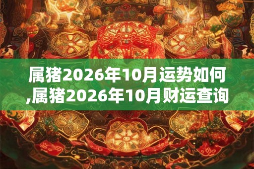 属猪2026年10月运势如何,属猪2026年10月财运查询