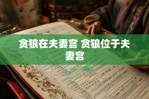 贪狼在夫妻宫 贪狼位于夫妻宫