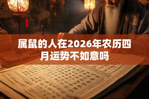 属鼠的人在2026年农历四月运势不如意吗 属鼠的人在2026年农历四月运势不如意吗