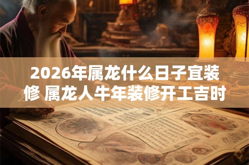 2026年属龙什么日子宜装修 属龙人牛年装修开工吉时