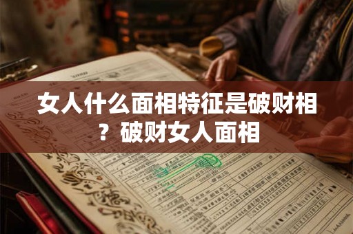 女人什么面相特征是破财相？破财女人面相