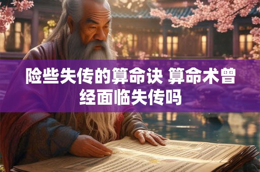 险些失传的算命诀 算命术曾经面临失传吗