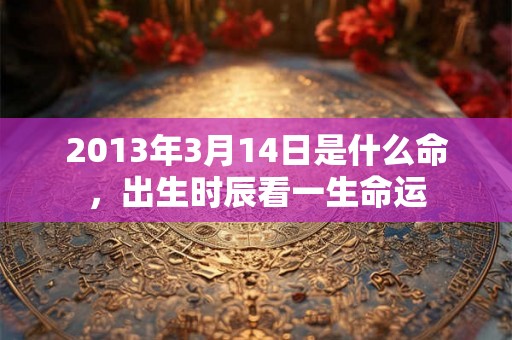 2013年3月14日是什么命，出生时辰看一生命运