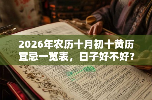 2026年农历十月初十黄历宜忌一览表，日子好不好？