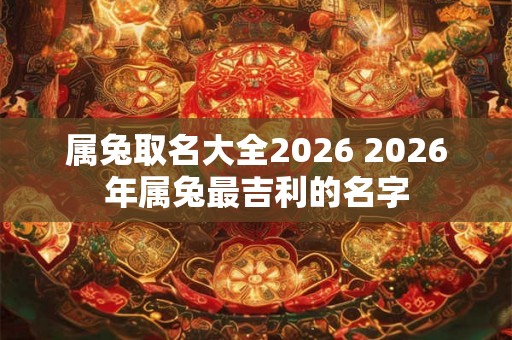 属兔取名大全2026 2026年属兔最吉利的名字