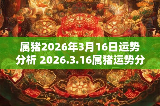 属猪2026年3月16日运势分析 2026.3.16属猪运势分析 属猪2026年3月16日运势分析 2026.3.16属猪运势分析