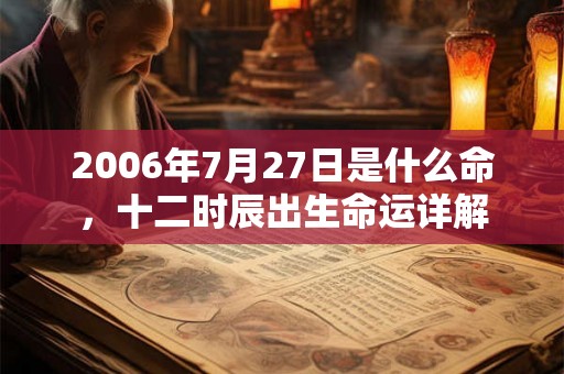 2006年7月27日是什么命,十二时辰出生命运详解 2006年7月27日是什么命,十二时辰出生命运详解