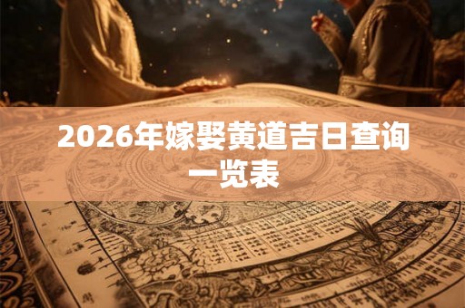 2026年嫁娶黄道吉日查询一览表 2026年嫁娶黄道吉日查询一览表