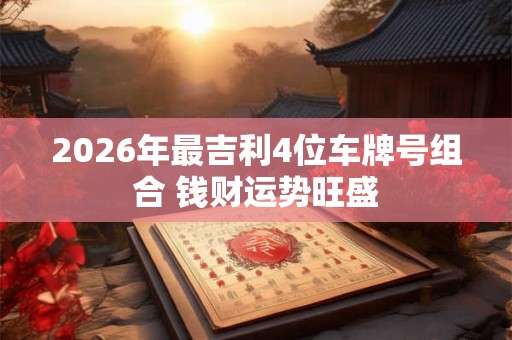 2026年最吉利4位车牌号组合 钱财运势旺盛