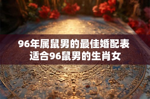 96年属鼠男的最佳婚配表 适合96鼠男的生肖女