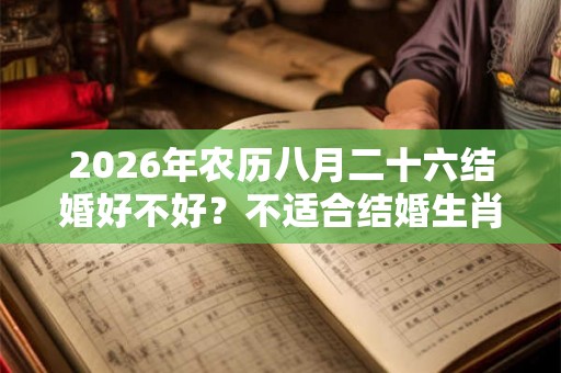 2026年农历八月二十六结婚好不好?不适合结婚生肖? 2026年农历八月二十六结婚好不好?不适合结婚生肖?