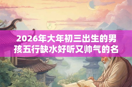 2026年大年初三出生的男孩五行缺水好听又帅气的名字推荐
