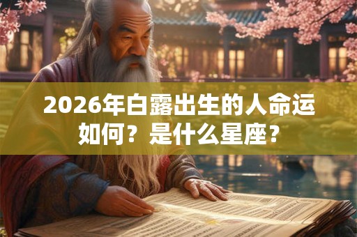 2026年白露出生的人命运如何？是什么星座？