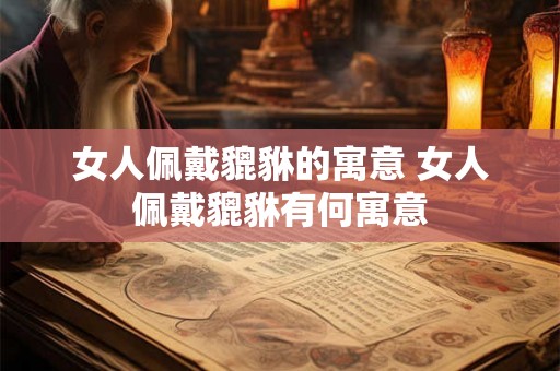 女人佩戴貔貅的寓意 女人佩戴貔貅有何寓意