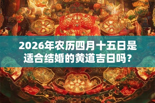 2026年农历四月十五日是适合结婚的黄道吉日吗？