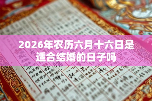 2026年农历六月十六日是适合结婚的日子吗