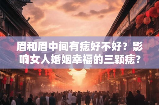 眉和眉中间有痣好不好？影响女人婚姻幸福的三颗痣？