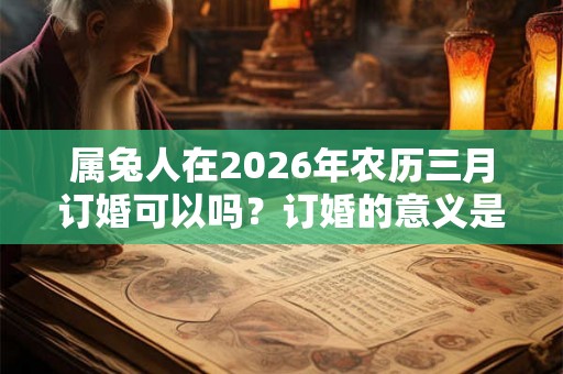 属兔人在2026年农历三月订婚可以吗？订婚的意义是什么？
