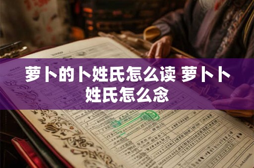 萝卜的卜姓氏怎么读 萝卜卜姓氏怎么念 萝卜的卜姓氏怎么读 萝卜卜姓氏怎么念