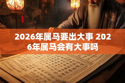 2026年属马要出大事 2026年属马会有大事吗