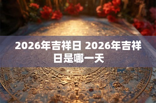 2026年吉祥日 2026年吉祥日是哪一天