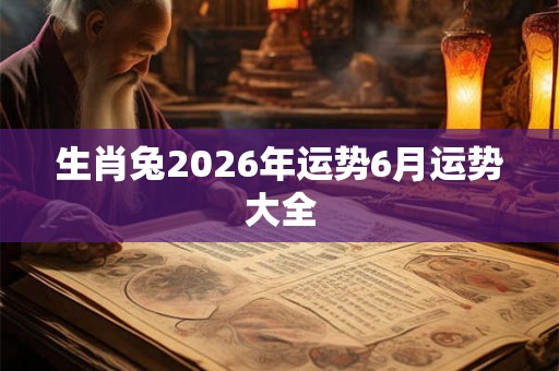 生肖兔2026年运势6月运势大全