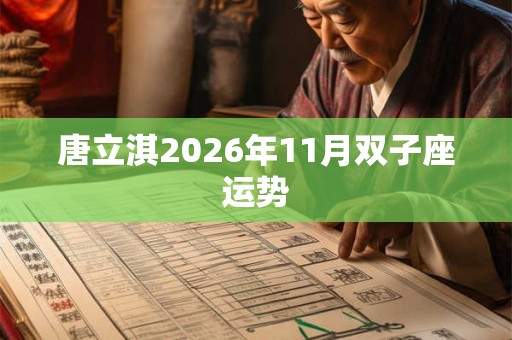 唐立淇2026年11月双子座运势