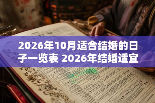 2026年10月适合结婚的日子一览表 2026年结婚适宜日期一览表 2026年10月适合结婚的日子一览表 2026年结婚适宜日期一览表