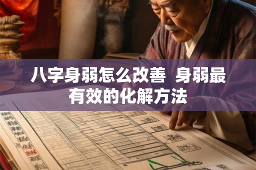 八字身弱怎么改善  身弱最有效的化解方法