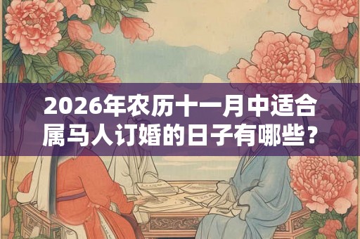 2026年农历十一月中适合属马人订婚的日子有哪些？