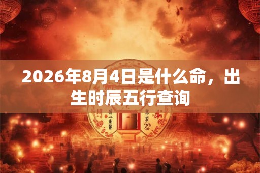 2026年8月4日是什么命，出生时辰五行查询