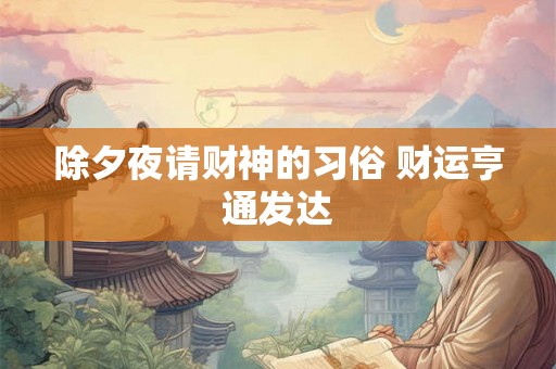 除夕夜请财神的习俗 财运亨通发达