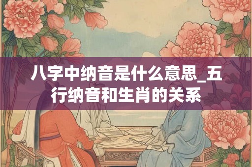 八字中纳音是什么意思_五行纳音和生肖的关系