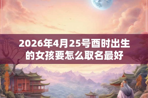 2026年4月25号酉时出生的女孩要怎么取名最好 2026年4月25号酉时出生的女孩要怎么取名最好