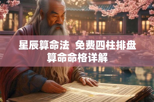 星辰算命法  免费四柱排盘算命命格详解