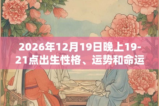 2026年12月19日晚上19-21点出生性格、运势和命运