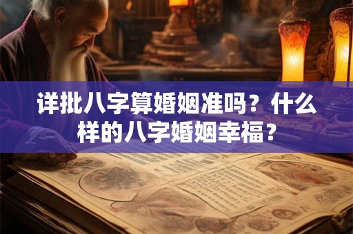 详批八字算婚姻准吗？什么样的八字婚姻幸福？