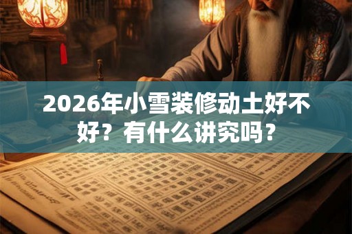 2026年小雪装修动土好不好?有什么讲究吗? 2026年小雪装修动土好不好?有什么讲究吗?