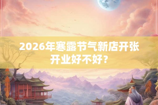 2026年寒露节气新店开张开业好不好？