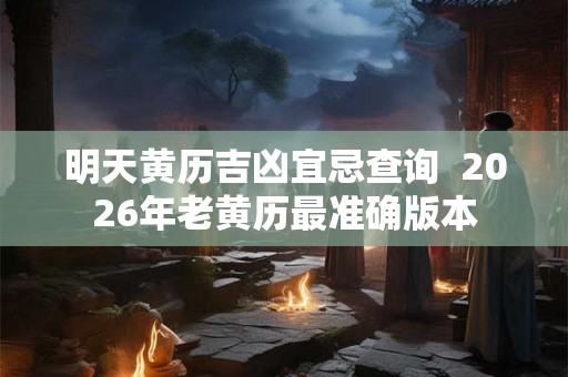明天黄历吉凶宜忌查询  2026年老黄历最准确版本