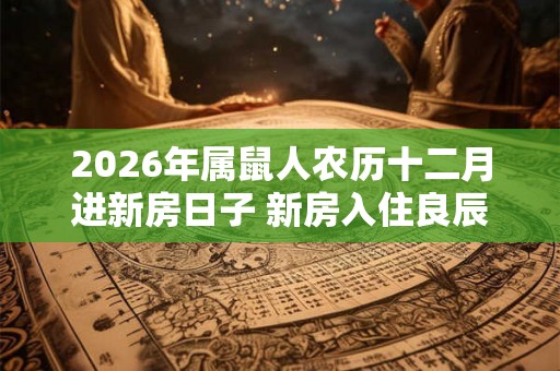 2026年属鼠人农历十二月进新房日子 新房入住良辰吉日