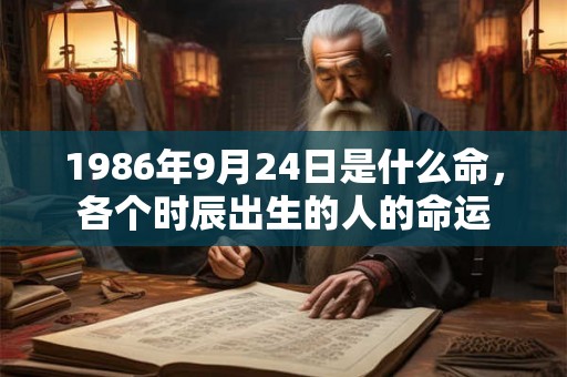 1986年9月24日是什么命，各个时辰出生的人的命运
