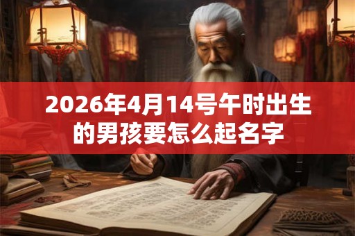 2026年4月14号午时出生的男孩要怎么起名字
